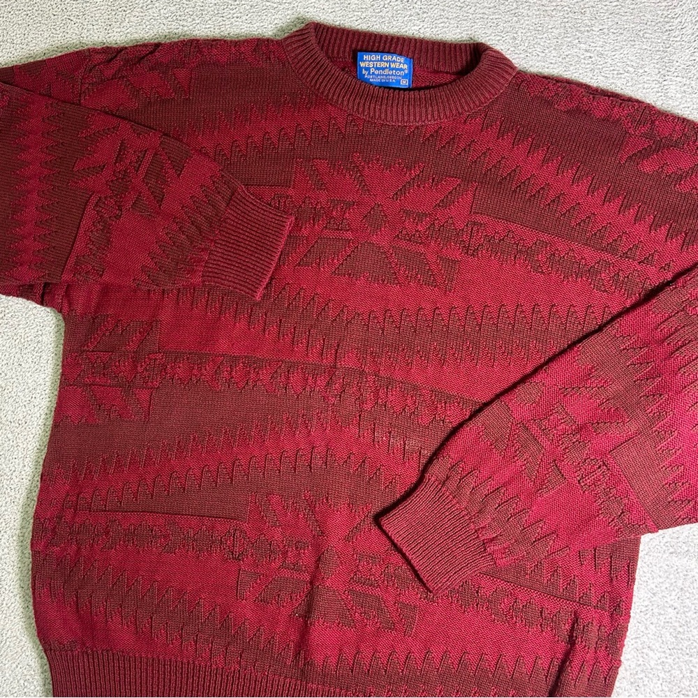 Vintage Pendleton High Grade Western Wear Sweatshirt Men’s Medium Red Geometric